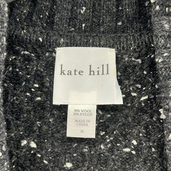Kate Hill Women's Wool Blend Cardigan - Black/Gray - Medium - Picture 5 of 6